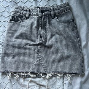 mini distressed jean skirt